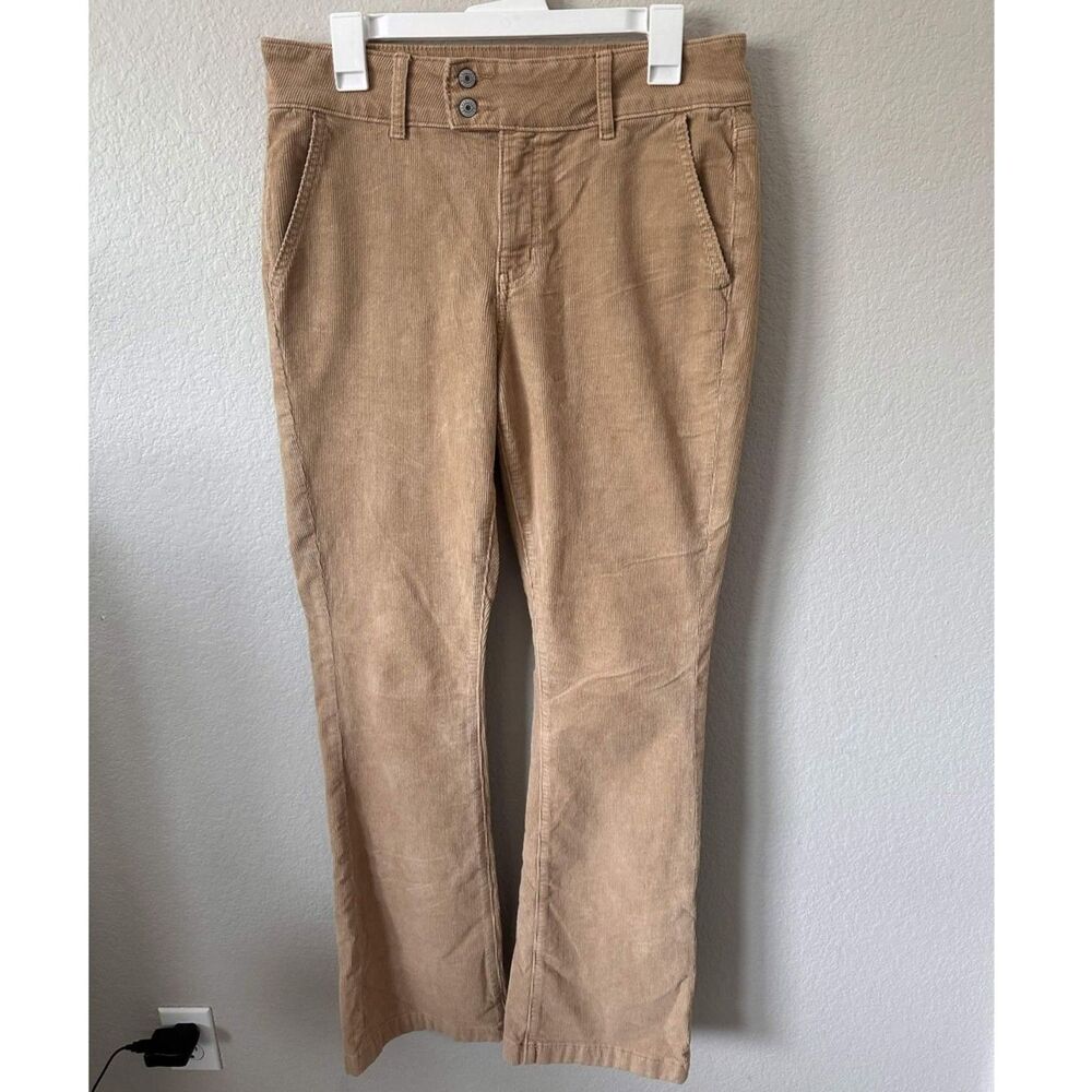 American Eagle High Rise Kick Boot Corduroy Pants Womens 10 Long Tan Beige
